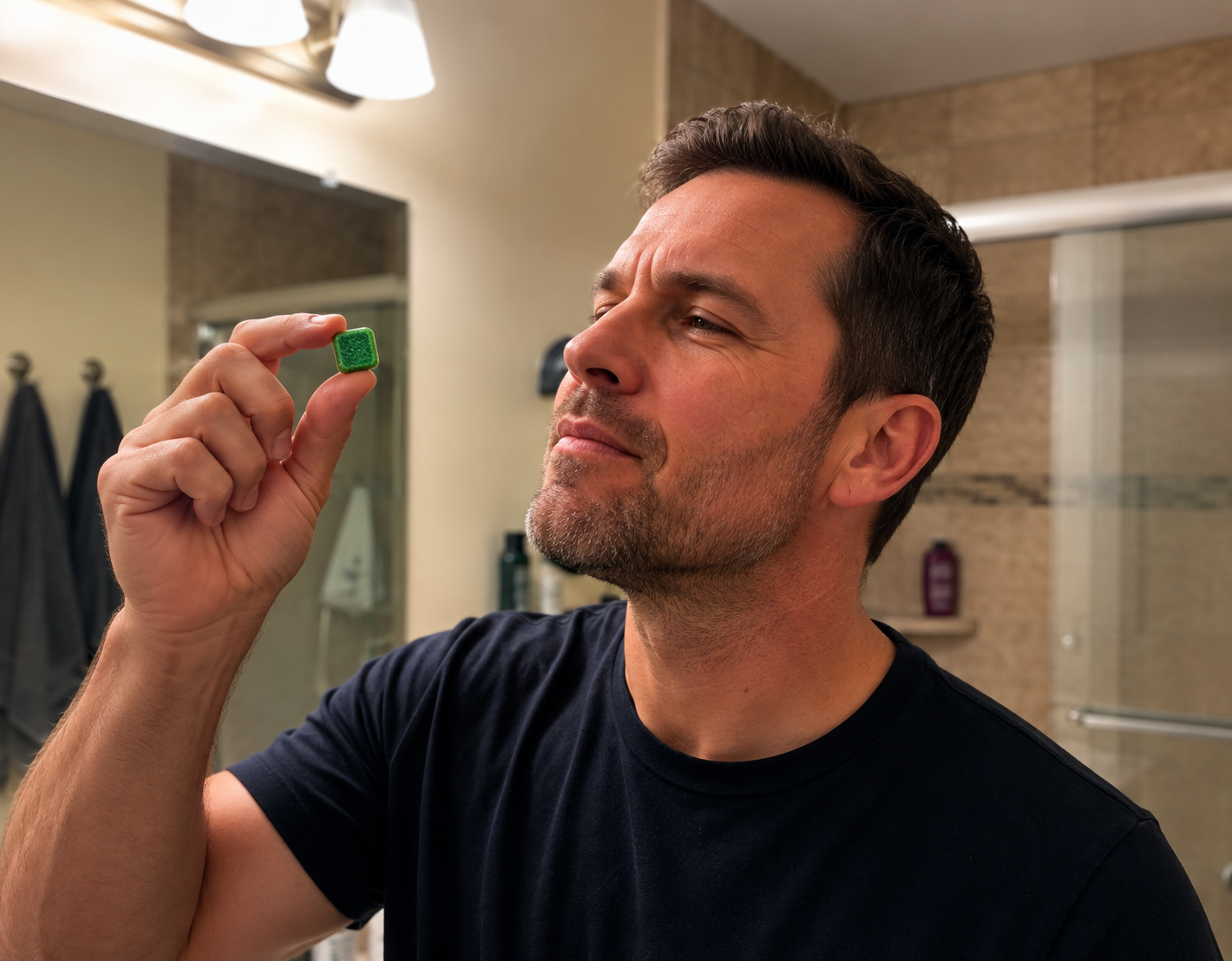 Man holding a Titan chewable